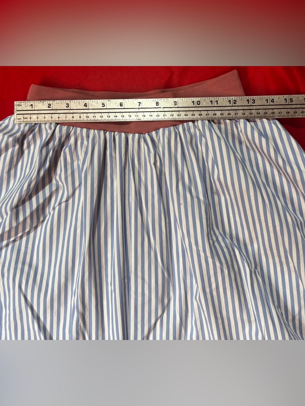 Matilda Jane Blue & Dusty Rose Striped Patchwork A-Line Skirt - Picture 3 of 5